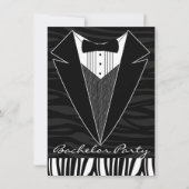 Uitnodiging van Black Tuxedo Bachelor Party (Voorkant)