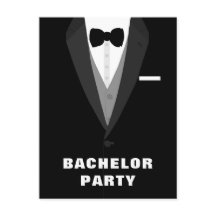 Uitnodiging van Black Tuxedo Bachelor Party