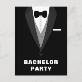 Uitnodiging van Black Tuxedo Bachelor Party Briefkaart