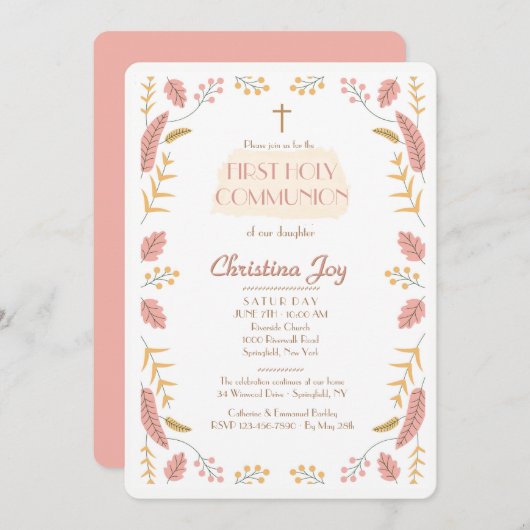 Uitnodiging van bladeren en bessen (Voorkant / Achterkant)