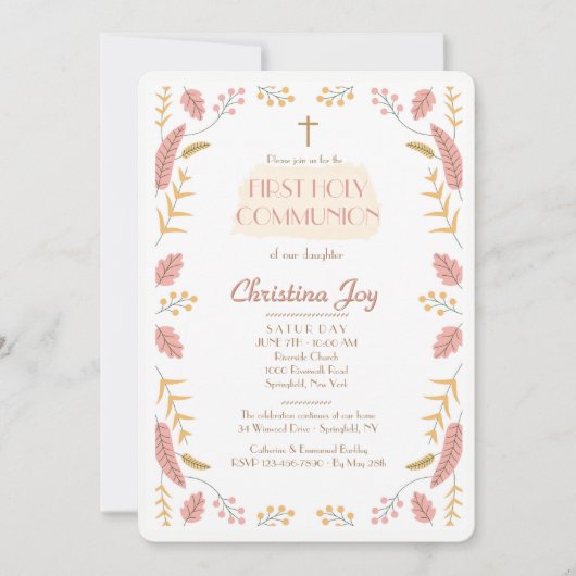 Uitnodiging van bladeren en bessen (Voorkant)