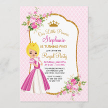  uitnodiging van Blonde Princess Birthday