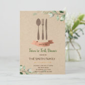 Uitnodiging van boerderij naar diner (Staand voorkant)