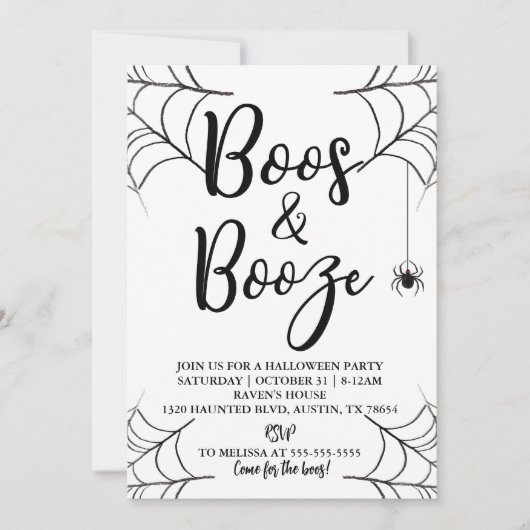 Uitnodiging van Boos & Booze Halloween Party (Voorkant)