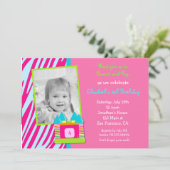 Uitnodiging van Bounce House Birthday (Staand voorkant)