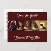 Uitnodiging van briefkaart - Welkom bij mijn tabel (Voorkant / Achterkant)