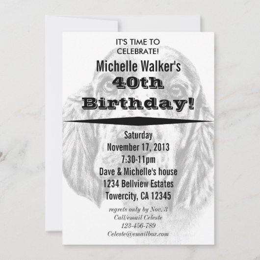 uitnodiging van Brittany Spaniel Birthday (Achterkant)