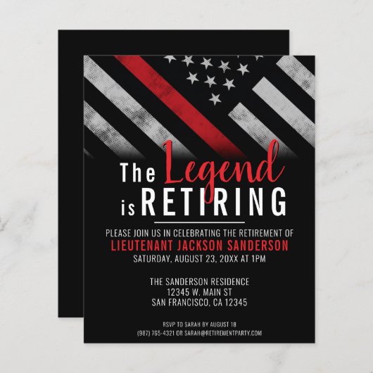 Uitnodiging van budgetbrandweerman (Voorkant / Achterkant)