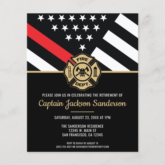 Uitnodiging van budgetbrandweerman (Voorkant)