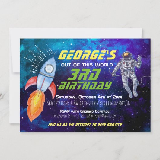 Uitnodiging van buitenruimtetuigen (Voorkant)