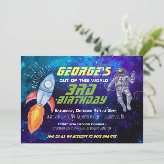 Uitnodiging van buitenruimtetuigen (Staand voorkant)