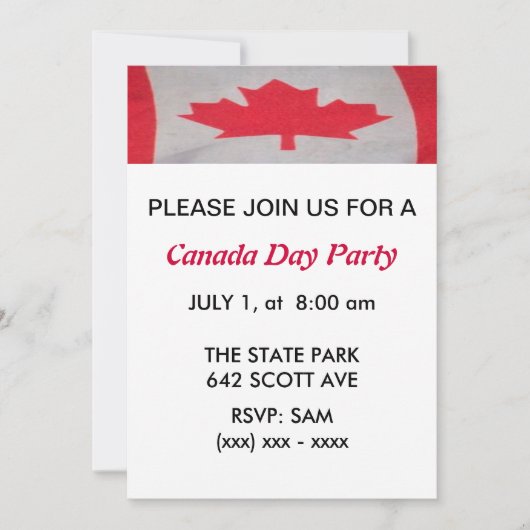 Uitnodiging van Canada Day Party (Voorkant)