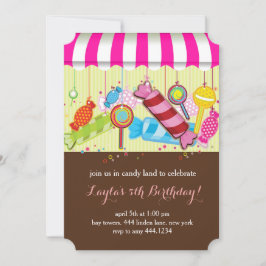 uitnodiging van Candyland Birthday Party
