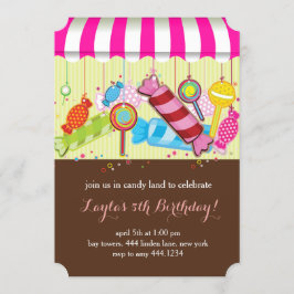 uitnodiging van Candyland Birthday Party
