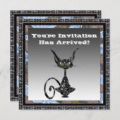 Uitnodiging van Cat Halloween van Classy Cat (Voorkant / Achterkant)