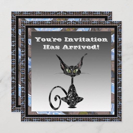 Uitnodiging van Cat Halloween van Classy Cat (Voorkant / Achterkant)