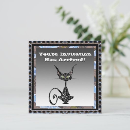 Uitnodiging van Cat Halloween van Classy Cat (Staand voorkant)