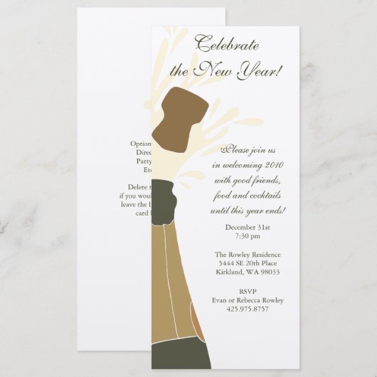 Uitnodiging van Champagne-partij (Voorkant / Achterkant)