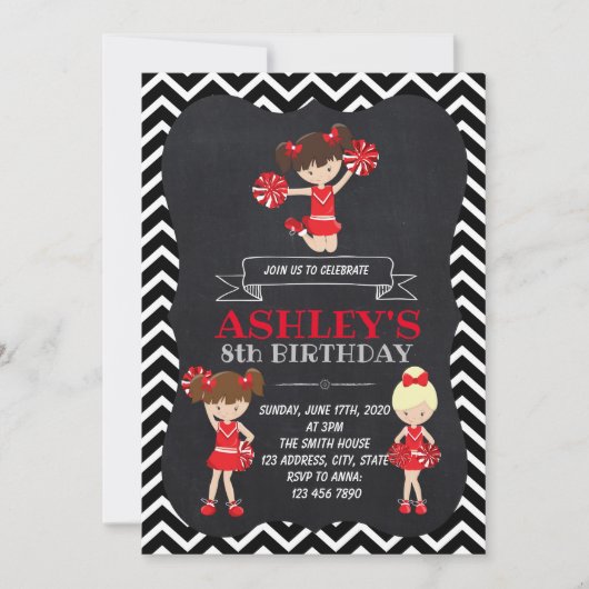 Uitnodiging van Cheerleader (Voorkant)