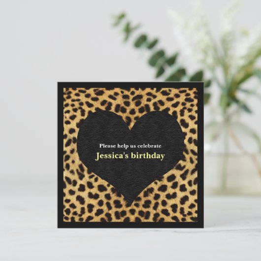 Uitnodiging van Cheetah Print Party (Staand voorkant)