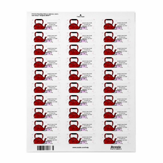 Uitnodiging van Chic-partij voor Valentijnsdag Tea Etiket (Full Sheet)