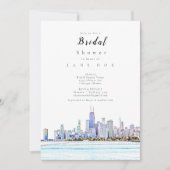 Uitnodiging van Chicago Skyline Bridal Shower (Voorkant)