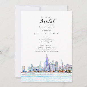 Uitnodiging van Chicago Skyline Bridal Shower