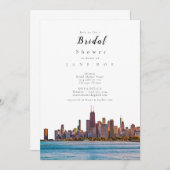Uitnodiging van Chicago Skyline Bridal Shower (Voorkant / Achterkant)