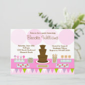 Uitnodiging van Chocolate Fountain Party (Staand voorkant)