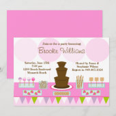 Uitnodiging van Chocolate Fountain Party (Voorkant / Achterkant)