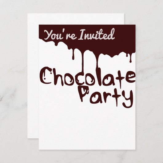 Uitnodiging van Chocolate Party (Voorkant / Achterkant)
