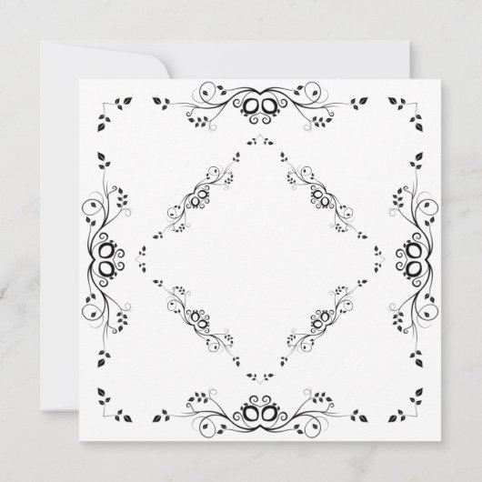 Uitnodiging van Classy Black Border Engagement Par (Achterkant)