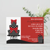 Uitnodiging van Classy Red en Black (Staand voorkant)