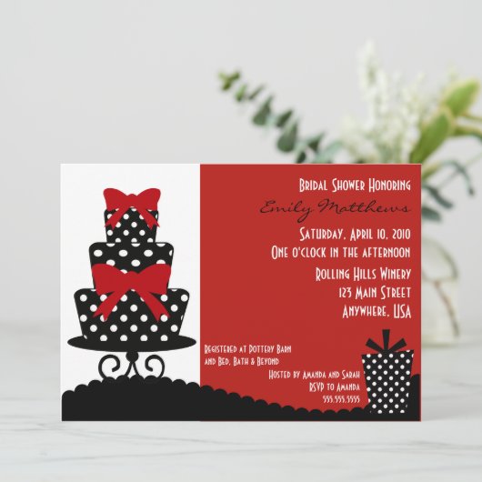 Uitnodiging van Classy Red en Black (Staand voorkant)