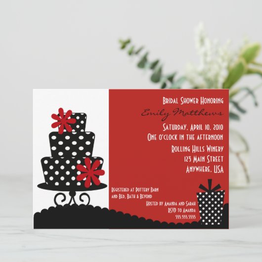 Uitnodiging van Classy Red en Black (Staand voorkant)