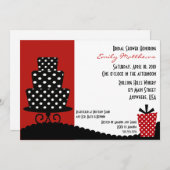 Uitnodiging van Classy Red en Black (Voorkant / Achterkant)