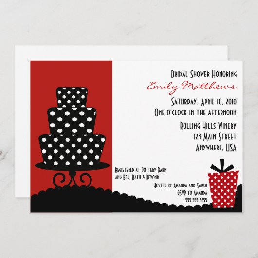 Uitnodiging van Classy Red en Black (Voorkant / Achterkant)