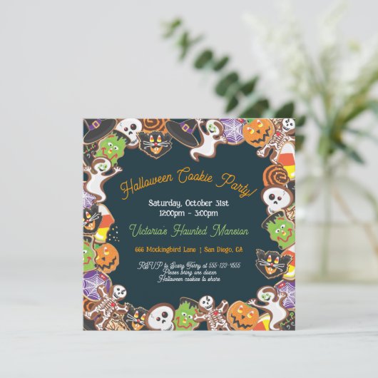 Uitnodiging van Cookie Party (Staand voorkant)