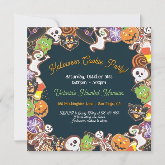 Uitnodiging van Cookie Party (Voorkant)