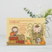 Uitnodiging van Corn Maze Party (Boy) (Staand voorkant)