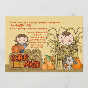 Uitnodiging van Corn Maze Party (Boy)