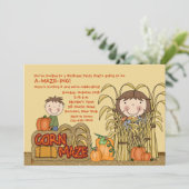 Uitnodiging van Corn Maze Party (Girl) (Staand voorkant)