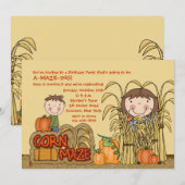 Uitnodiging van Corn Maze Party (Girl) (Voorkant / Achterkant)