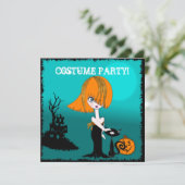 uitnodiging van Corrina Halloween Costume Party (Staand voorkant)