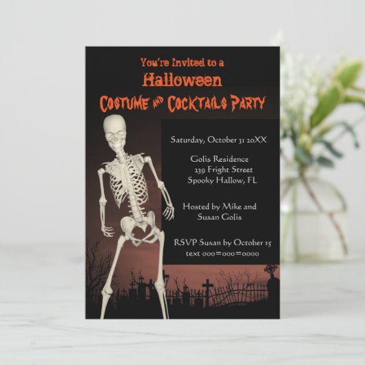 Uitnodiging van costume en Cocktails (Staand voorkant)