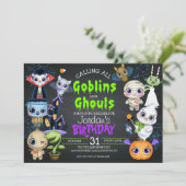 Uitnodiging van Costume-partij van Halloween Birth (Staand voorkant)