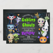 Uitnodiging van Costume-partij van Halloween Birth (Voorkant / Achterkant)