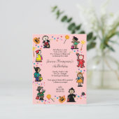 Uitnodiging van Costume-partij van Halloween Birth (Staand voorkant)