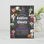 Uitnodiging van Costume-partij van Halloween Birth (Staand voorkant)