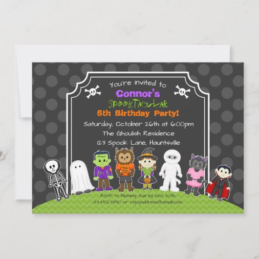 Uitnodiging van Costume-partij van Halloween Birth (Voorkant)